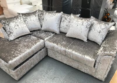 Marshall Quality silver corner sofa