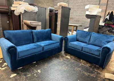 Blue 2 seaters sofa