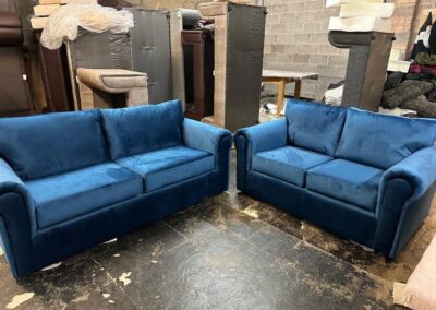 Blue 2 seaters sofa